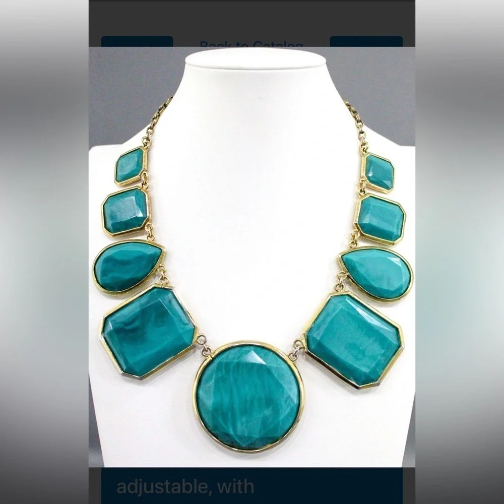 Kate Spade Blue and Gold Necklace with Statement Design